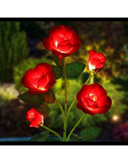 Градинска LED Соларна лампа роза